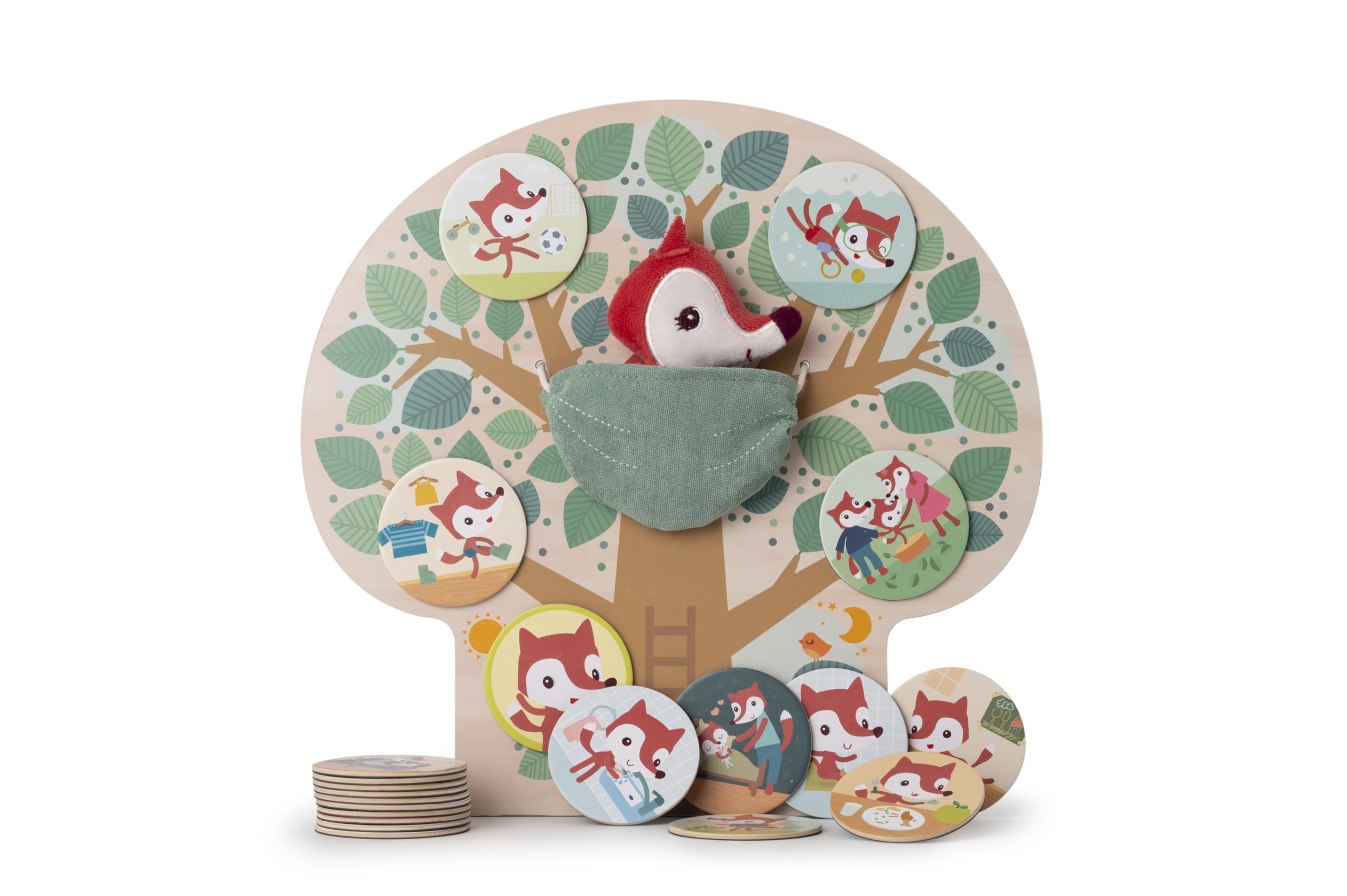 LILLIPUTIENS, Daytime Rituals Magnet Tree, 19 Magnet Cards with Scenes to Tell the Story of the Day - Image 4