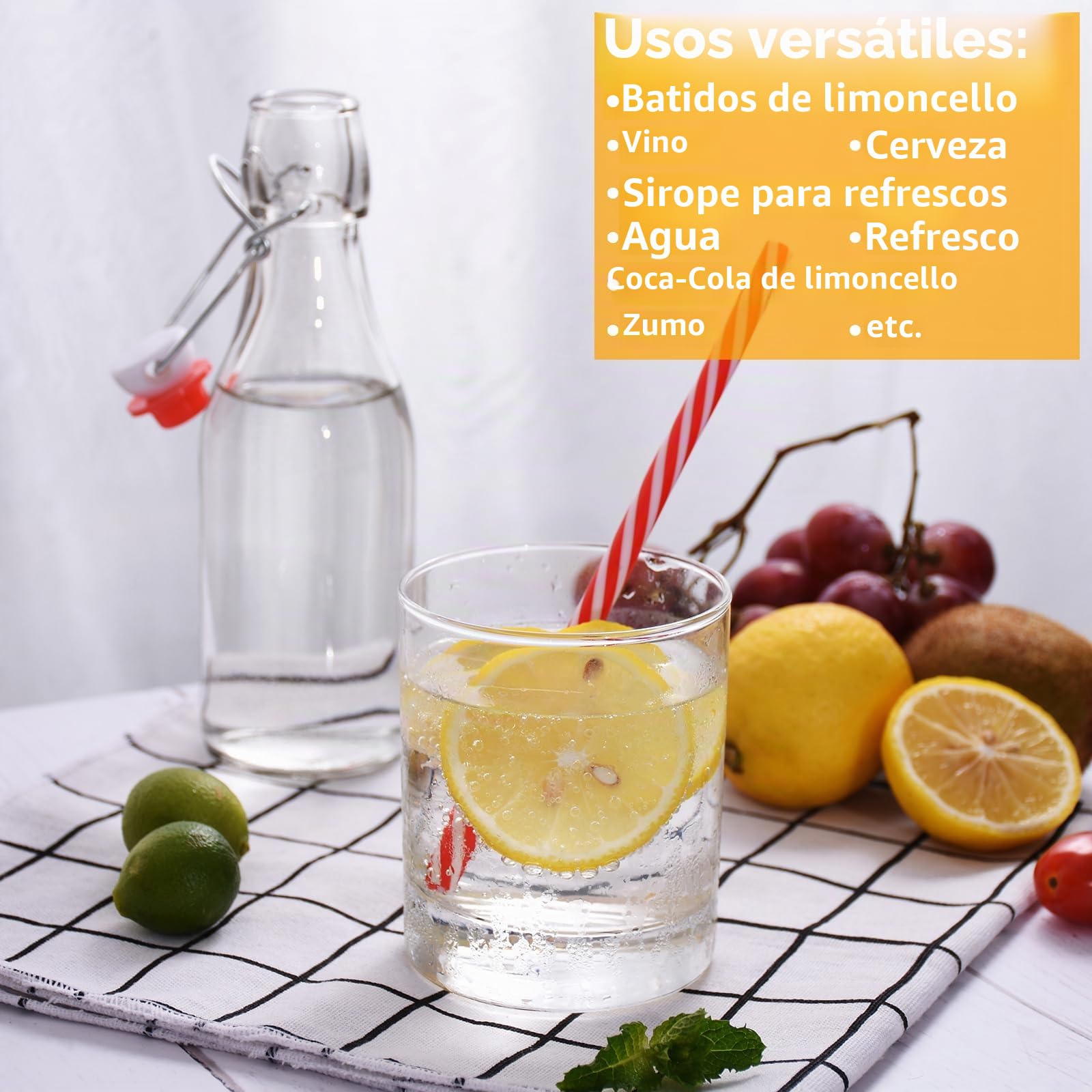 DAJAVE 30 botellas de cristal de 60 ml con cierre de clip, botellas pequeñas para rellenar, botellas de planchado para rellenar, incluye 2 embudos de silicona y 3 etiquetas, botellas de cristal para