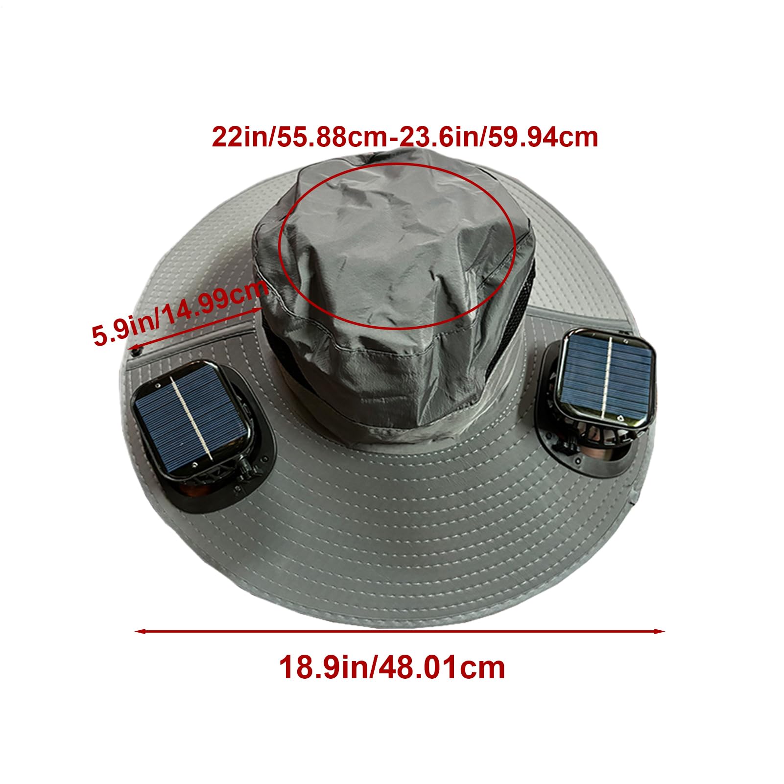 Cappello Ventilato Solare Copricapo Leggero Protezione Personale | Outdoor da Sole a Tesa Larga con Ventola Solare Attrezzatura Personale Per Spiaggia Pesca Campeggio Outdoor Viaggi