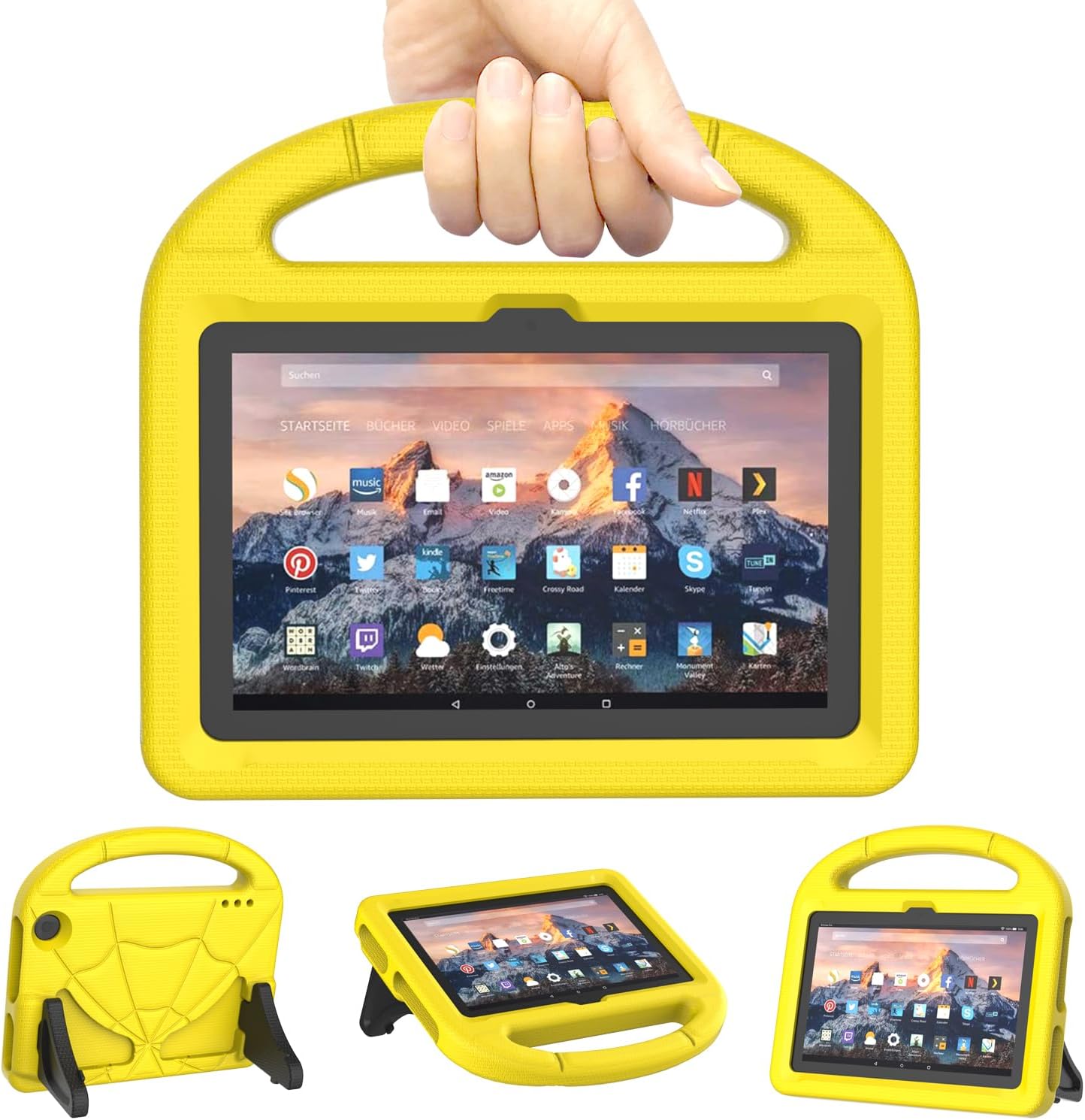 DICEKOO Case for 7'' New Tablet 2022 Release, Lightweight Shockproof Kid-Proof Cover with Handle Stand - Yellow