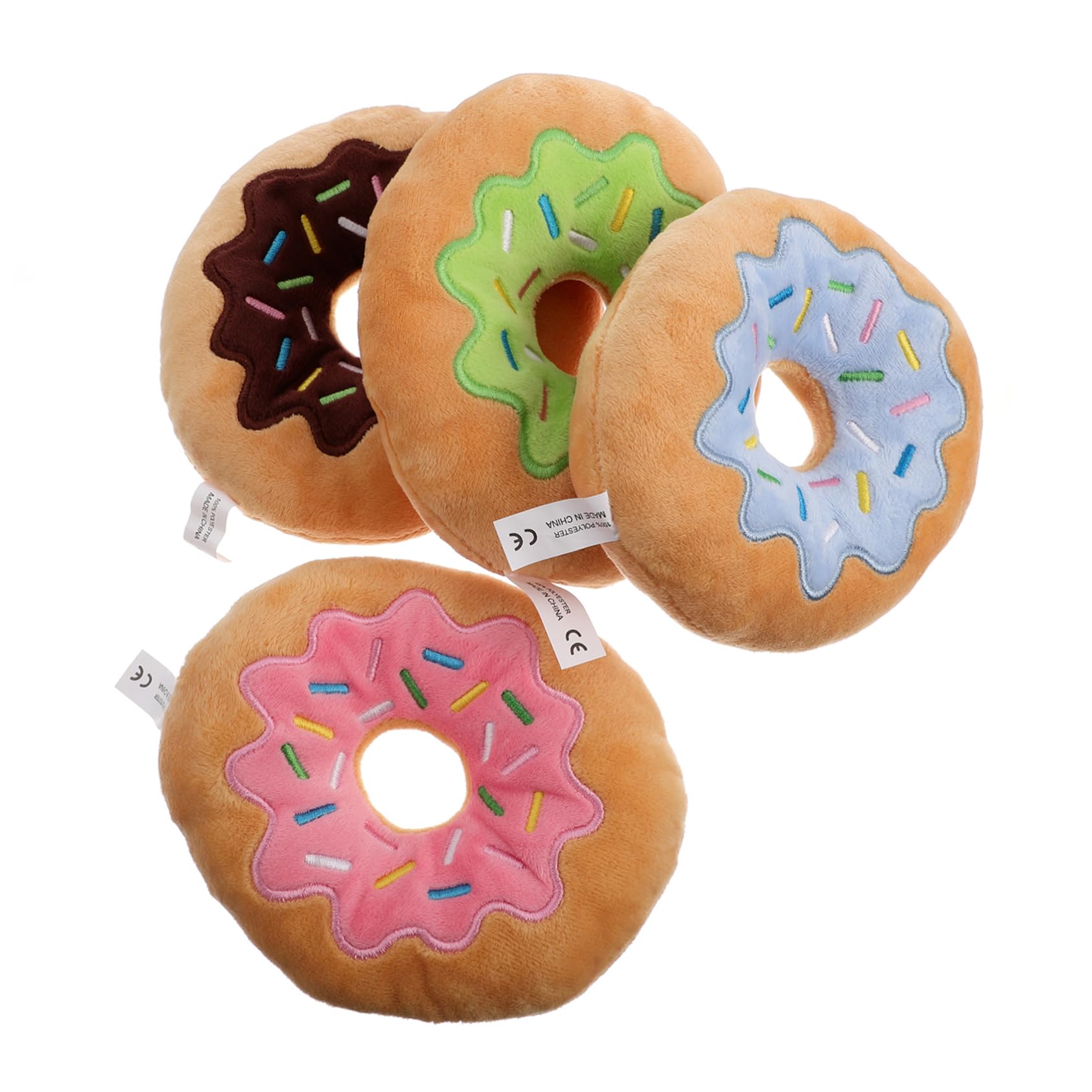 COLLBATH Hundespielzeug Quietschgeräusche Kauspielzeug Niedliche Form Plüschdonuts Interaktives Haustierspielzeug Welpen Große Hunde