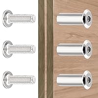 Vista 6 de 50 Juegos de Tornillos y Pernos Hexagonales Plateados para Muebles - Kit de Reparación de Rosca Métrica de Metal M6x20mm para Tornillos de Madera