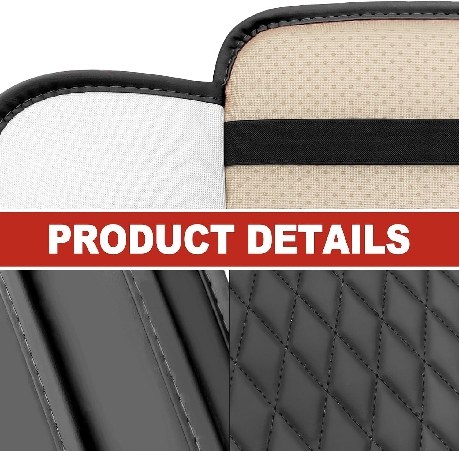 Universal Car Center Console Cover Upgraded Leather Armrest Cover with 2 Storage Pockets Non-Slip Pad Waterproof Car Armrest Organizer Accessories for Most Small Cars Black