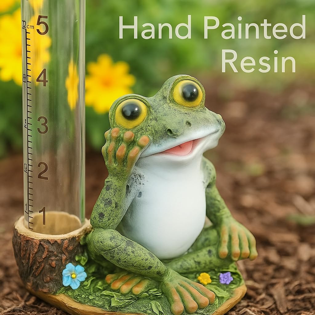 Distinctive Designs Cute Resin Frog Animal Rain Gauge (Frog)