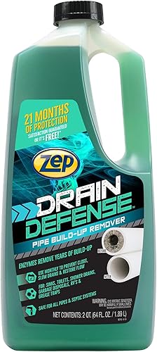 Miniatura 2 de Zep Drain Defense - Removedor de acumulación de tuberías (64 onzas) y gel avanzado para abridor de desagües de bañera y ducha (32 onzas)