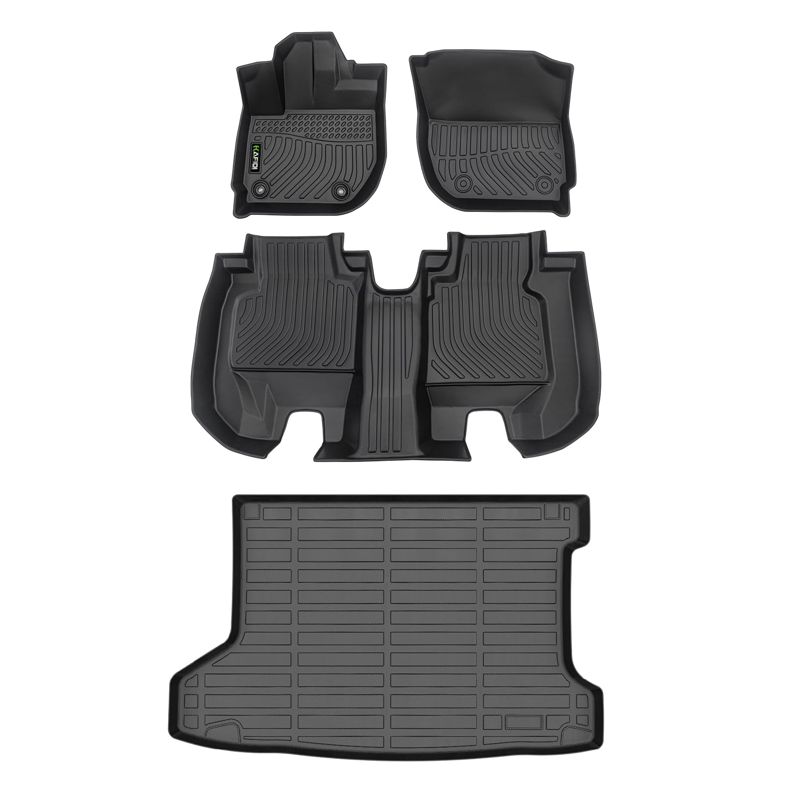 hafidi all weather car floor mats & cargo liner for honda hr-v 2016-2022 (fwd models) custom fit full set accessories - black
