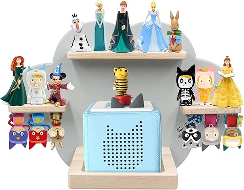 Estante de pared (nube) para Toniebox, estación de carga y figuras de 12-18 tonie, estante flotante magnético de madera compatible con Toniebox MP3