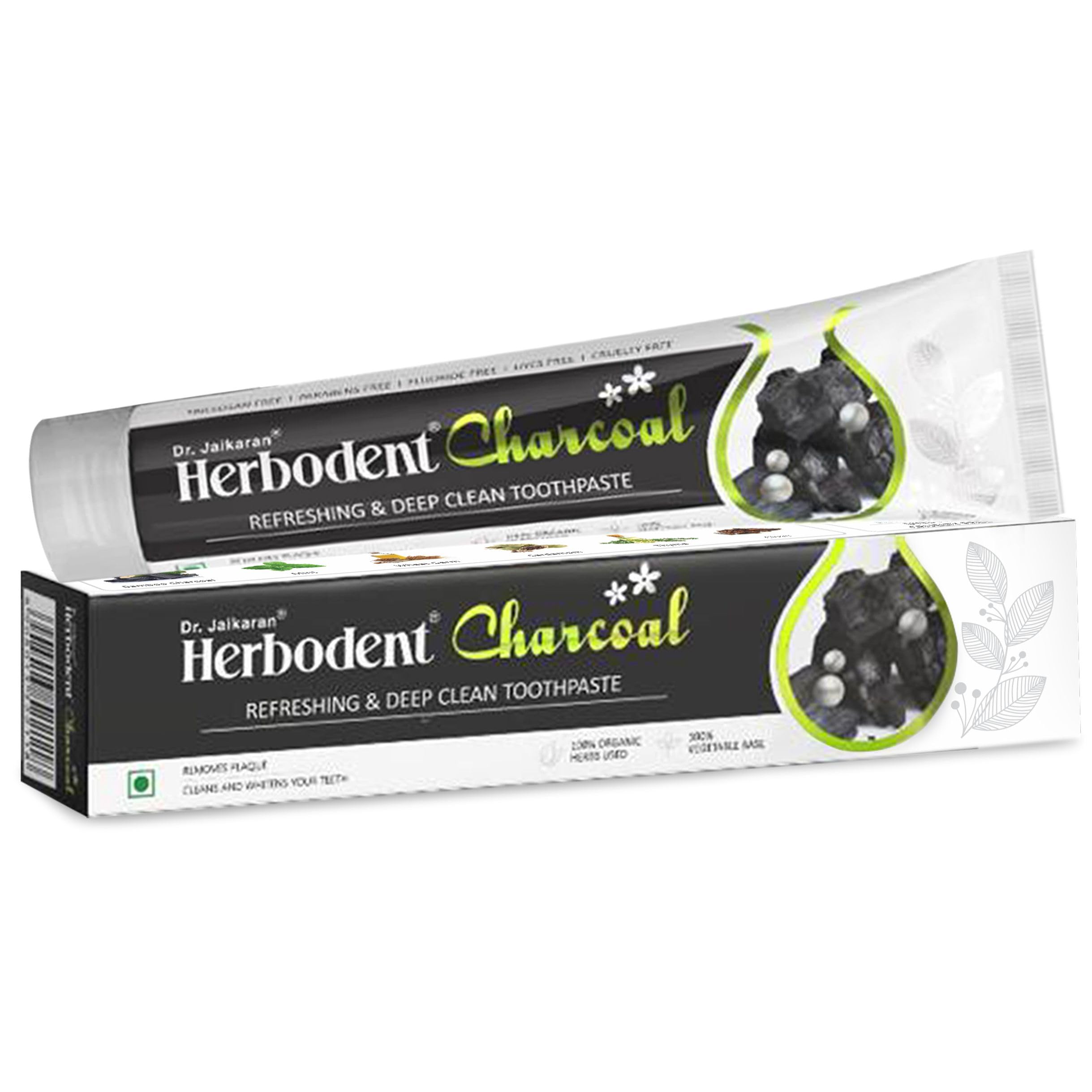 Charcoal Toothpaste -185g Pack of 1 | Whitens Teeth | Bleach & Fluoride Free | Activated Bamboo Charcoal & Organic Herbs
