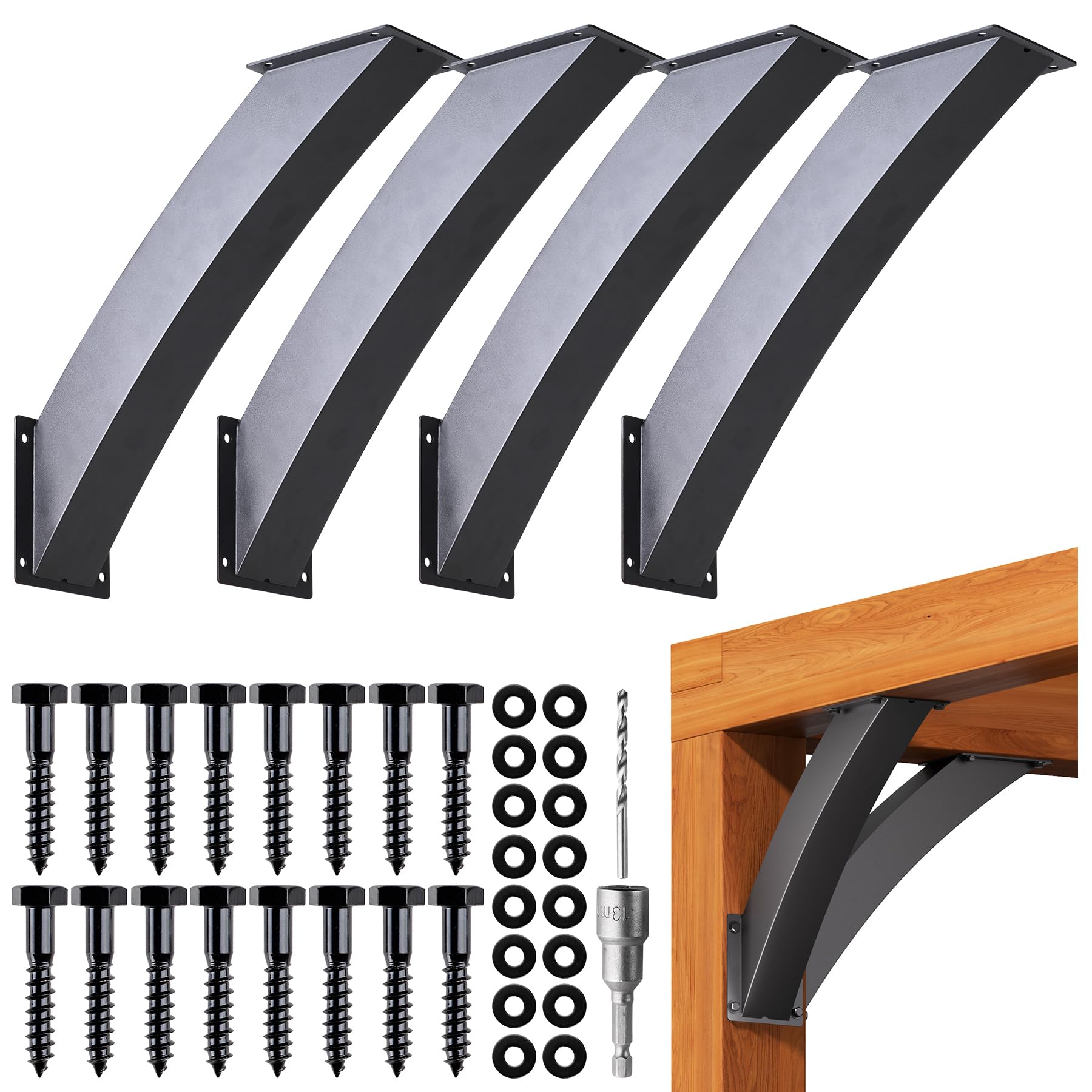 Photo 1 of Epcee 4"x4" Heavy Duty Angle Support Bracket, Black