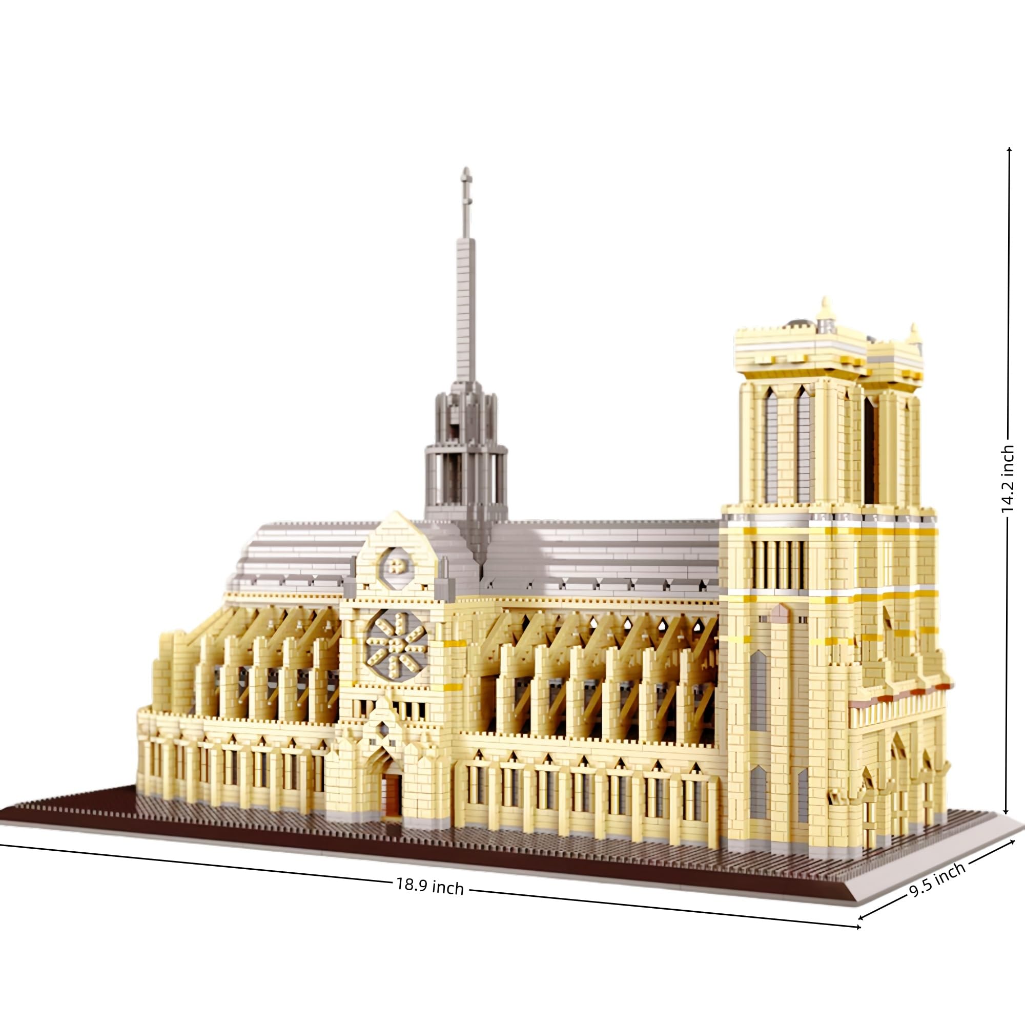alltogetho Paris Notre Dame Kathedrale Mikro-Bausteine, 7300+ Teile, 3D-herausfordernde Architektur-Set für Erwachsene, Sammlerstück, Ausstellungsmodell, pädagogisches Souvenir, Geschenk für