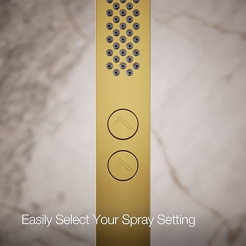 Miniatura 6 de KOHLER 21336-2MB Shift + Ducha de mano cuadrada de dos funciones, cabezal de ducha de mano con 2 ajustes de pulverización, 2.5 GPM, latón moderno