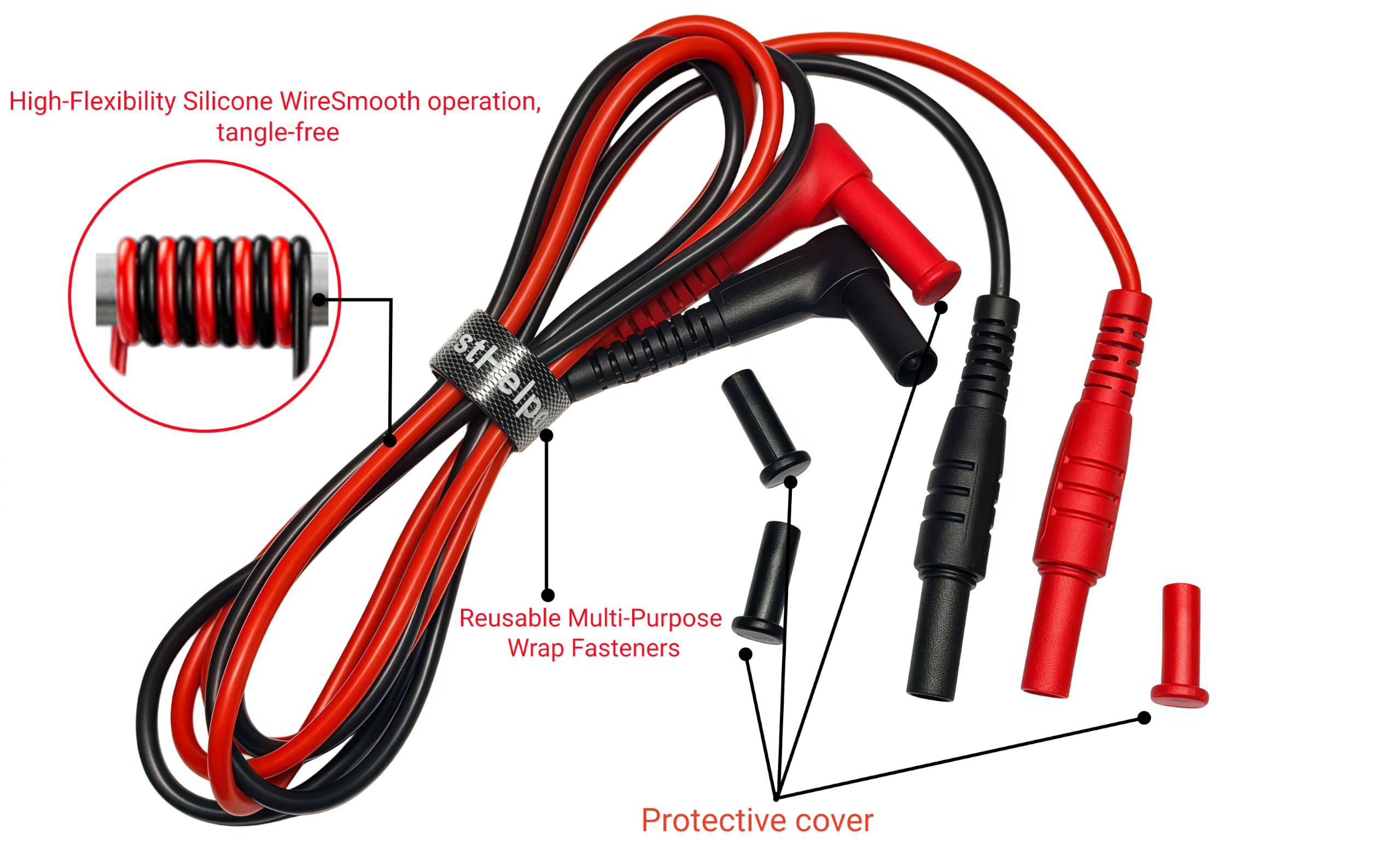Juego de cables de prueba, 4 mm, enchufe tipo banana