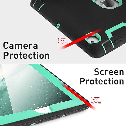 Miniatura 5 de AICase - funda para iPad 2 iPad 3 iPad 4, con soporte anti golpepes de caucho híbrido resistente al impacto de tres capas, con Stylus.