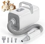 NEWBULIG 5-in-1 Pet Grooming Vacuum Kit, 2.5L Dust Cup, 3 Suction Modes and 5 Groomer Tools, Dog Clippers with Cordless Low Noise for Cats, Dogs Other Animals Hair Trimmer