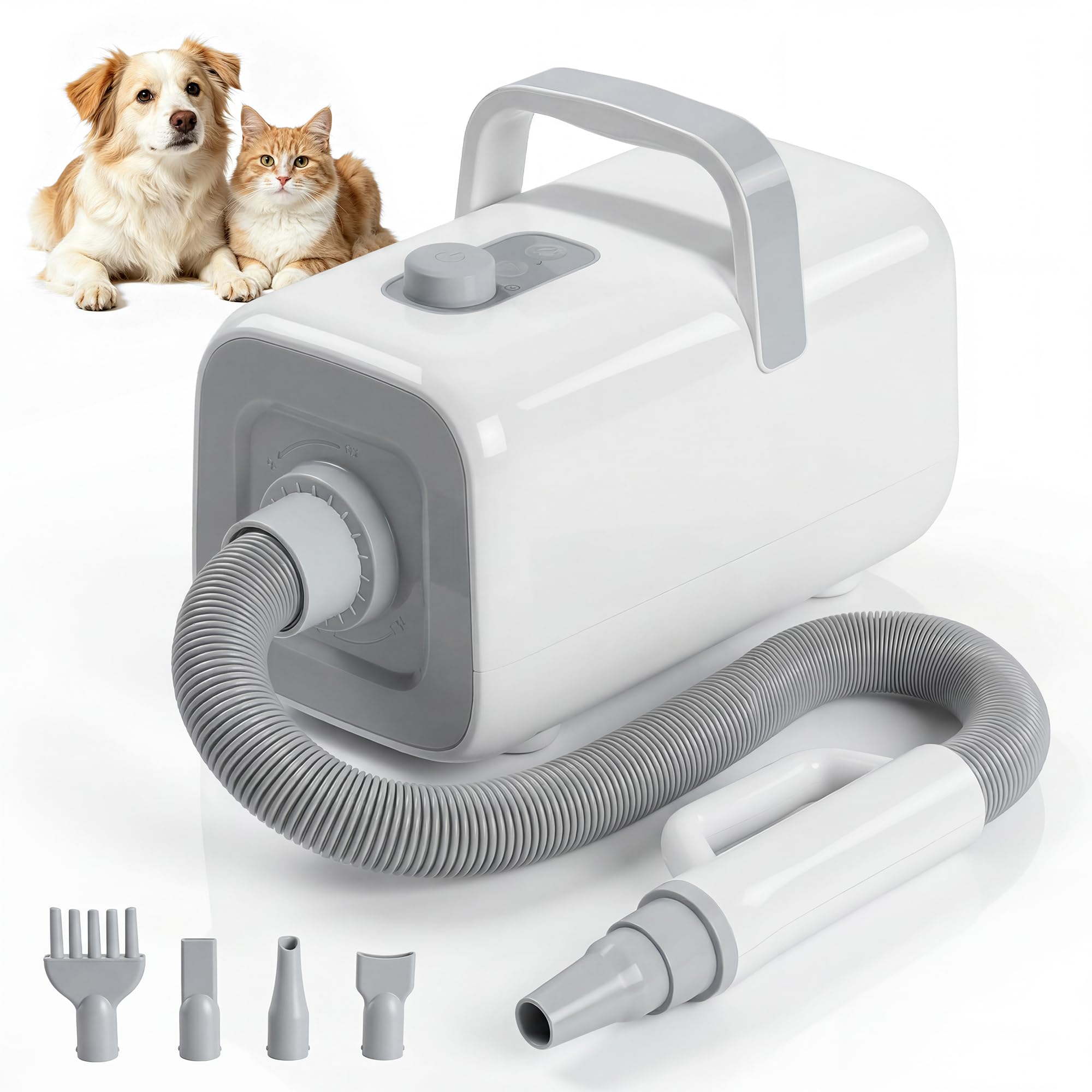NEWBULIG Dog Hair Dryer with Heater for Grooming, High Velocity Speed