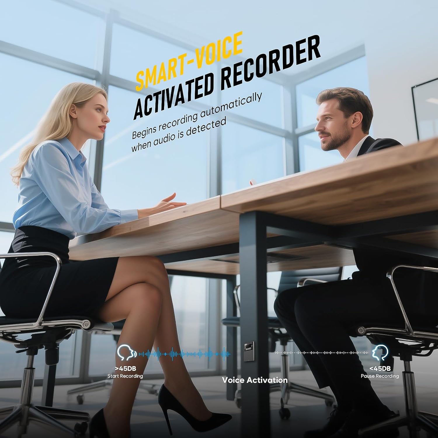 72GB Magnetic Voice Activated Recording Device - BUKUCCETA (9800 Hour) Digital Voice Recorder with AI Noise Reduction, Portable Audio Recorder for Lectures, Meetings, and Interviews