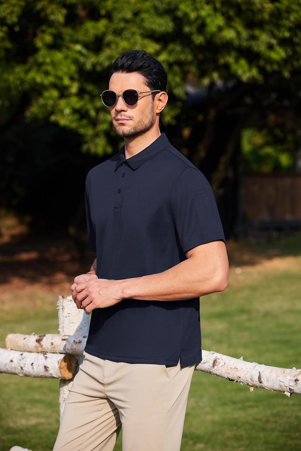 COOFANDY Men's Polo Shirts Short Sleeve Quick Dry Performance Golf Polos Tactical Work Shirts with Pen Pocket - Image 3