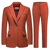 Pant Suits for Women Business Suit Set 2 Piece Slim Fit Blazer Jacket One Button Formal Suit