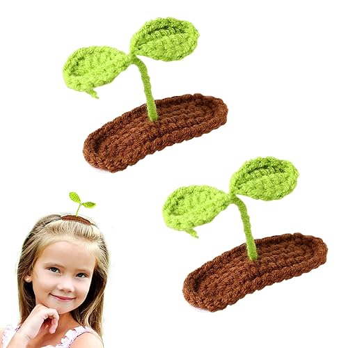 2 pinzas para el cabello de brotes de frijoles, accesorios para el cabello de plantas verdes para niños y adultos, juego de pinzas para el cabello