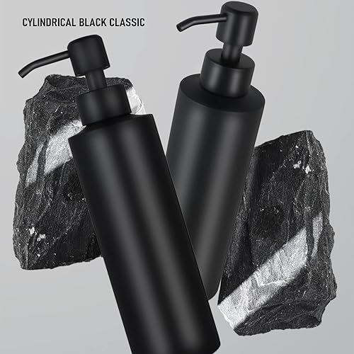 Miniatura 4 de Dispensador de jabón para encimera, color negro mate, dispensador de loción de 11.8 onzas con bomba, dispensador de jabón de mano de acero