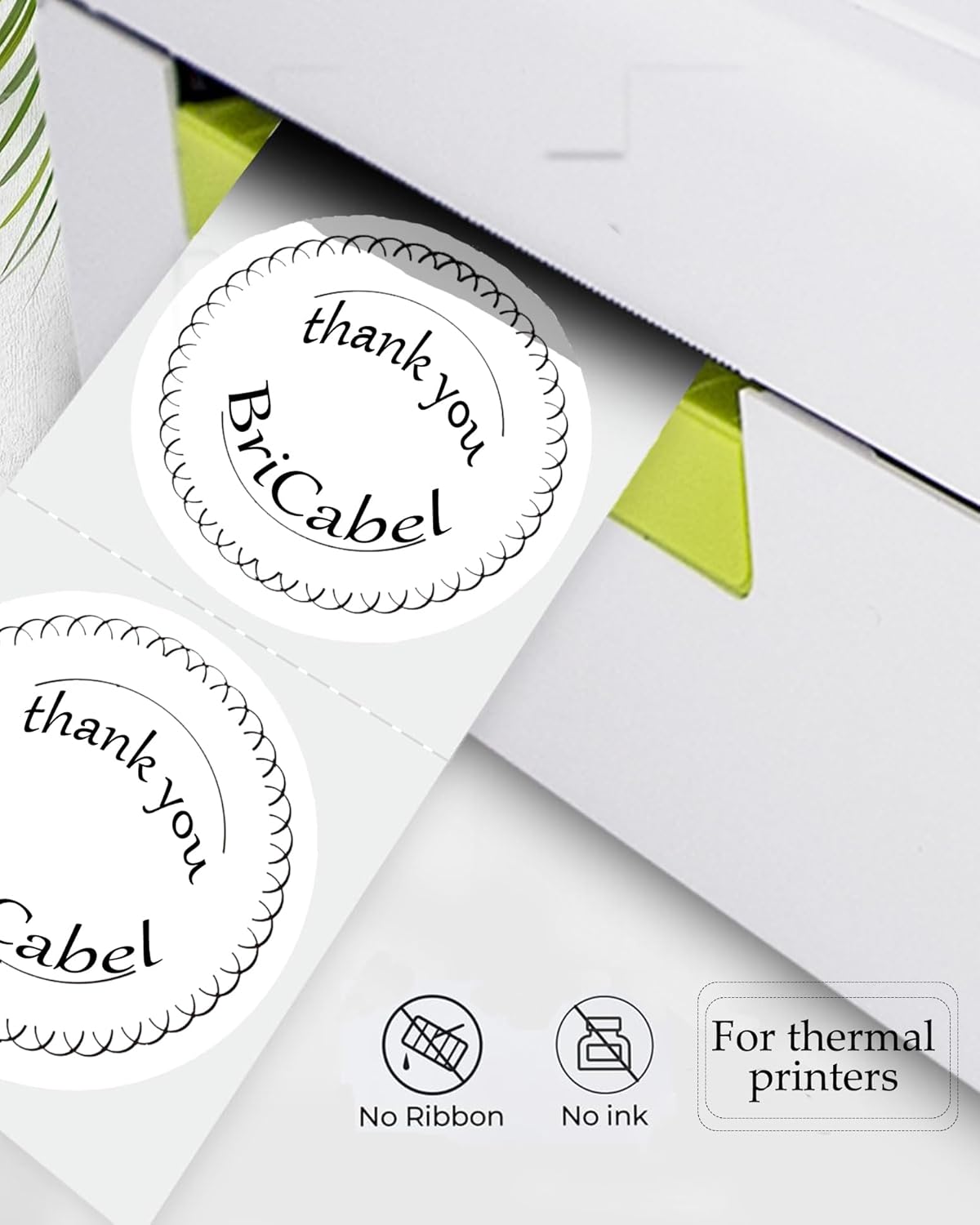 4 Inch Circle Thermal Sticker Labels, Self-Adhesive Round Stacks Thermal Printing Labels for Business, 500 Sheets/Stack,Two Stacks Total .Can be Used for DIY Logos, Price Tags.(1000PCS)