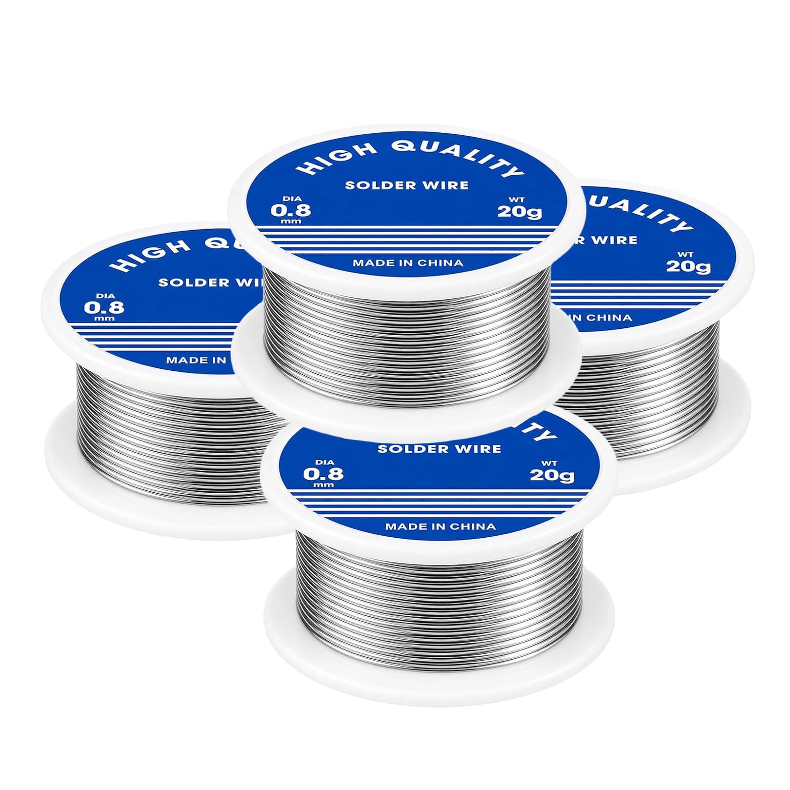 4 Rolls Solder Wire, Leaded Solder 0.8mm Soldering Wire Lead Free Plumbing Solder Soldering Flux Core Welding Wire Low Melt Solder Wire with Flux for Repair DIY