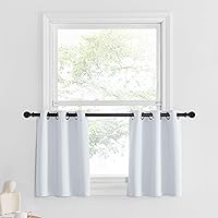 Vista 191 de NICETOWN - Cortinas opacas graduadas para ventanas pequeñas del baño, cortinas de privacidad de 30 pulgadas de largo para mini lavandería y cocina