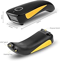 Vista 6 de NETUM QR Code Scanner, Mini Barcode Scanner Bluetooth Compatible, Small Portable USB 1D 2D Bar Code Scanner for Inventory, 2.4G Cordless Image