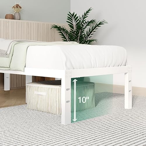 Miniatura 51 de Novilla - Base de cama matrimonial, plataforma de metal de 14 pulgadas, con espacio de almacenamiento debajo de la cama, soporte de listones de