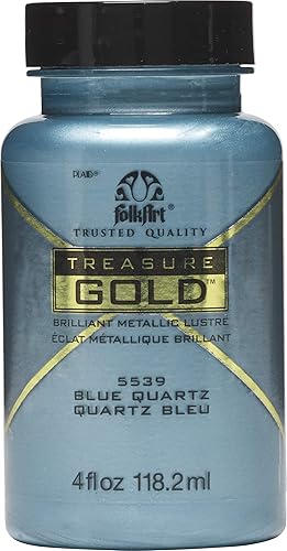 FolkArt Treasure Gold - Pintura metálica brillante, 4 onzas, cuarzo azul (acrílico)