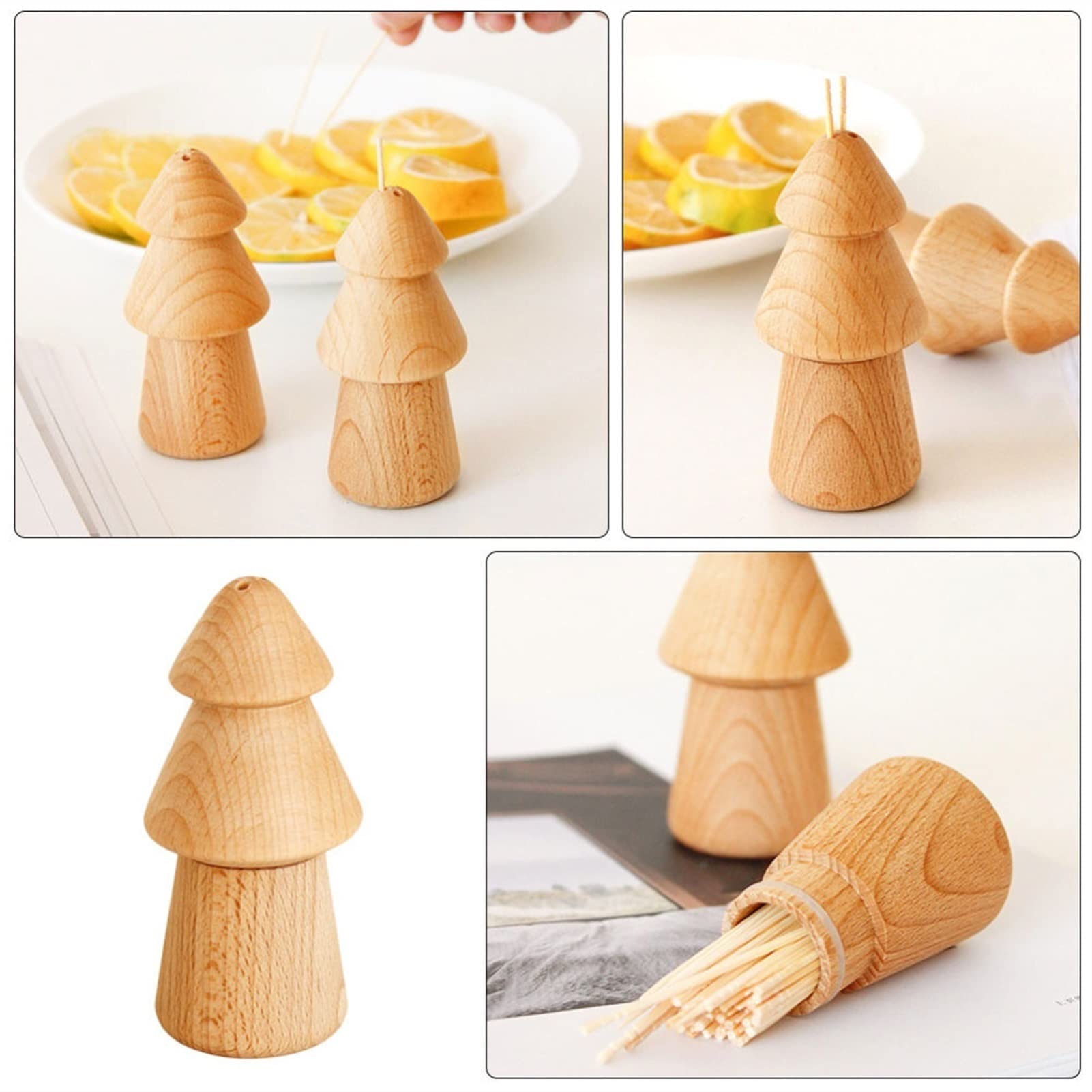Tollette da Stuzzicadenti 1 PC Porta di stuzzicatrice in Legno Casa Creativa a Forma di Pino da Pino da Pranzo Tavolo da Pranzo Stucchi Gadget da Cucina (Color : A)