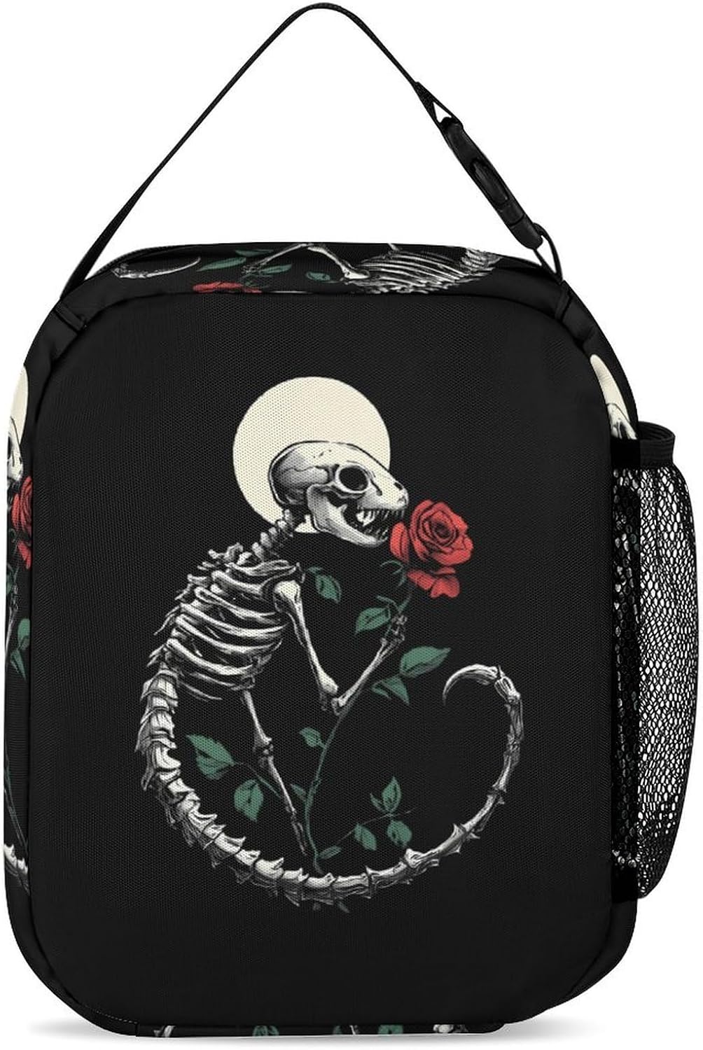 Scorpion Skeleton Rose Cute Backpack Sets with Lunch Box And Pencil Case Casual 3Pcs Daypack Set for Women Men image 5