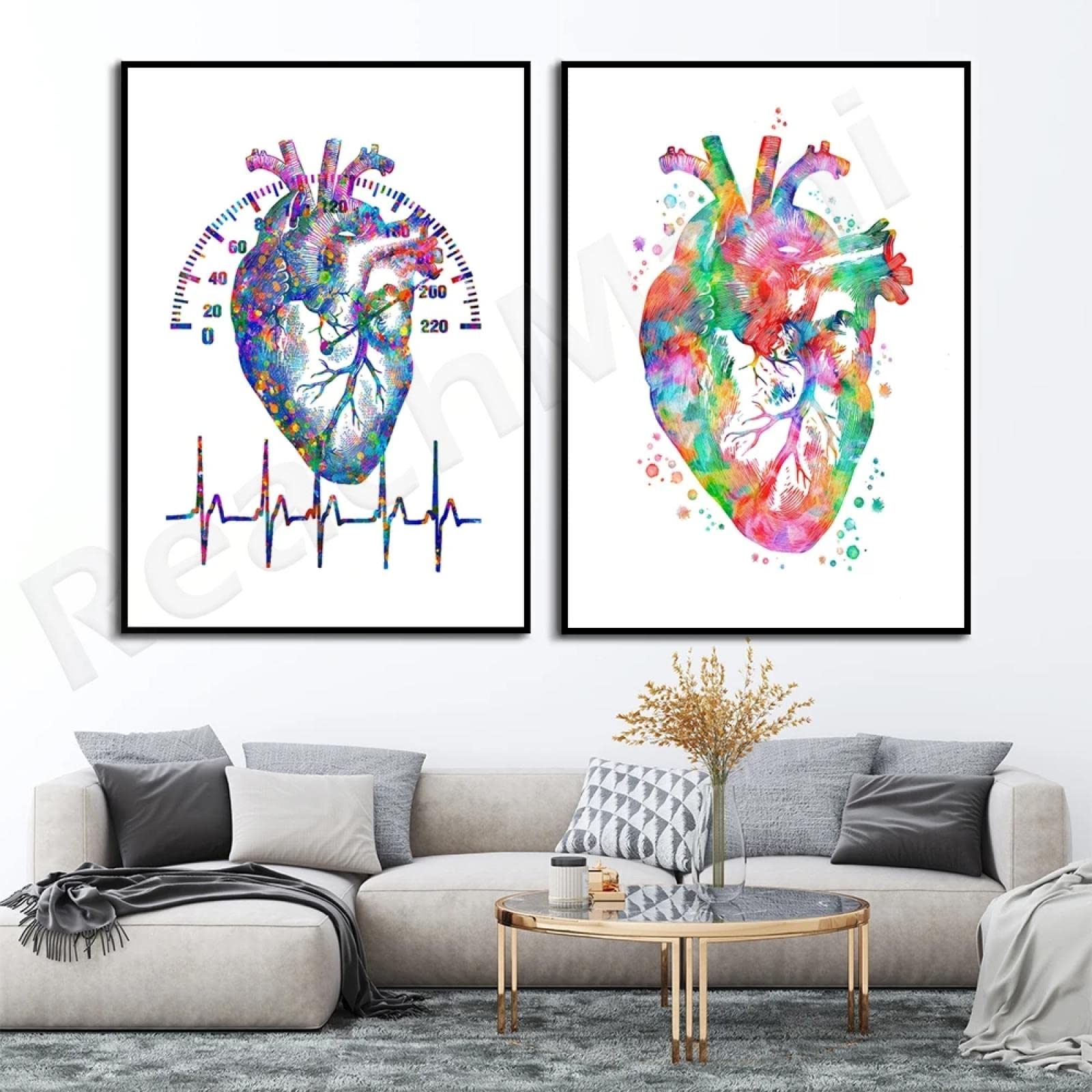 Amazon｜水彩画心臓絵画心臓病アート医療ポスター心臓専門医 心臓