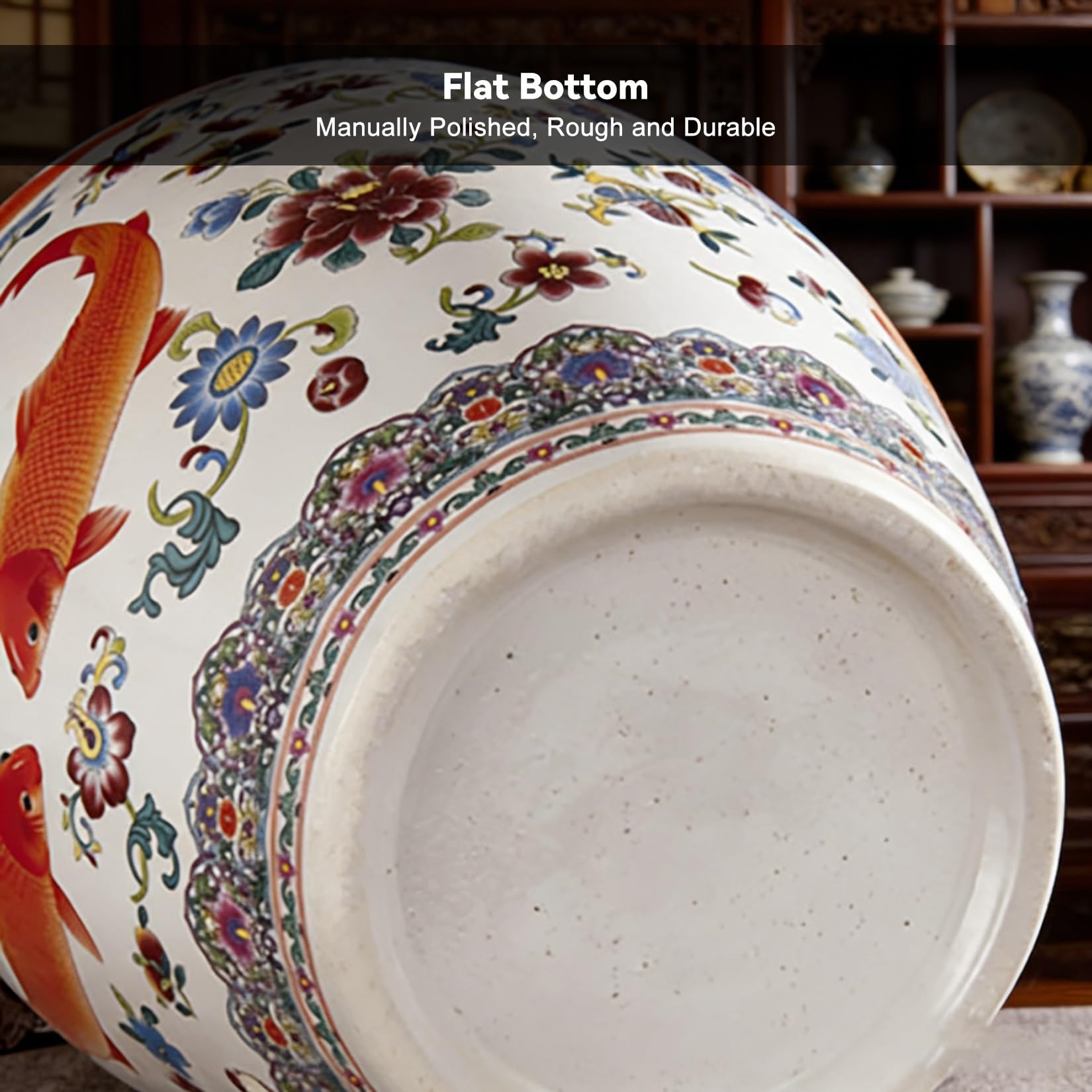 Ceramiczne Wiadro Na Ryż W Chińskim Stylu 10/15/25 Kg Z Pokrywką, Wytrzymały Dozownik Do Przechowywania Ziarna, Wielofunkcyjny Słoik Fasolę, Kukurydzę, Herbatę, Organizacji Kuchni(E,25kg)