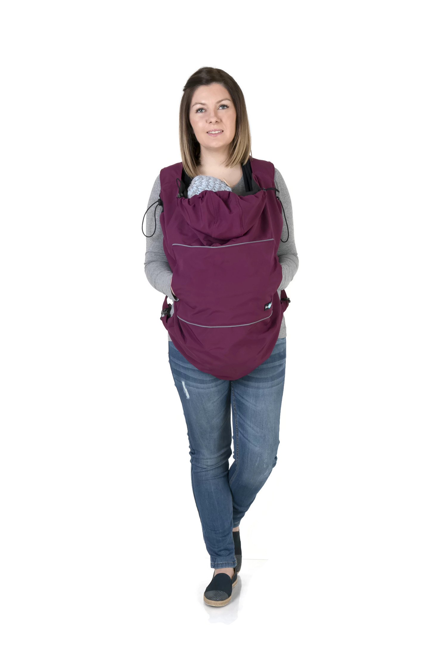 Fun2bemum Écharpe de portage en tissu softshell pour bébé (prune)