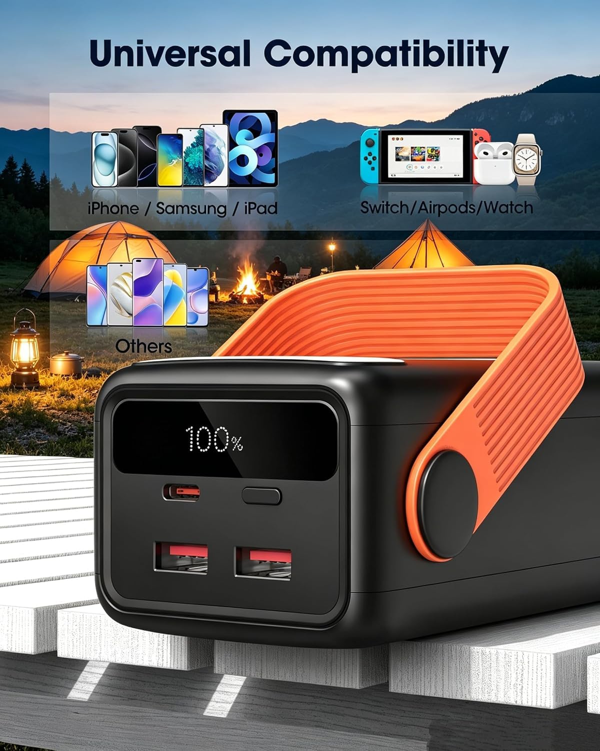 65W Power Bank 60000mAh Laptop Schnellladung Große Kapazität Powerbank | USB C Fast Charging Akkupack, Tragbares Externe Handykokus für Camping, Outdoor, kompatibel mit Laptop, Smartphone, Tablet