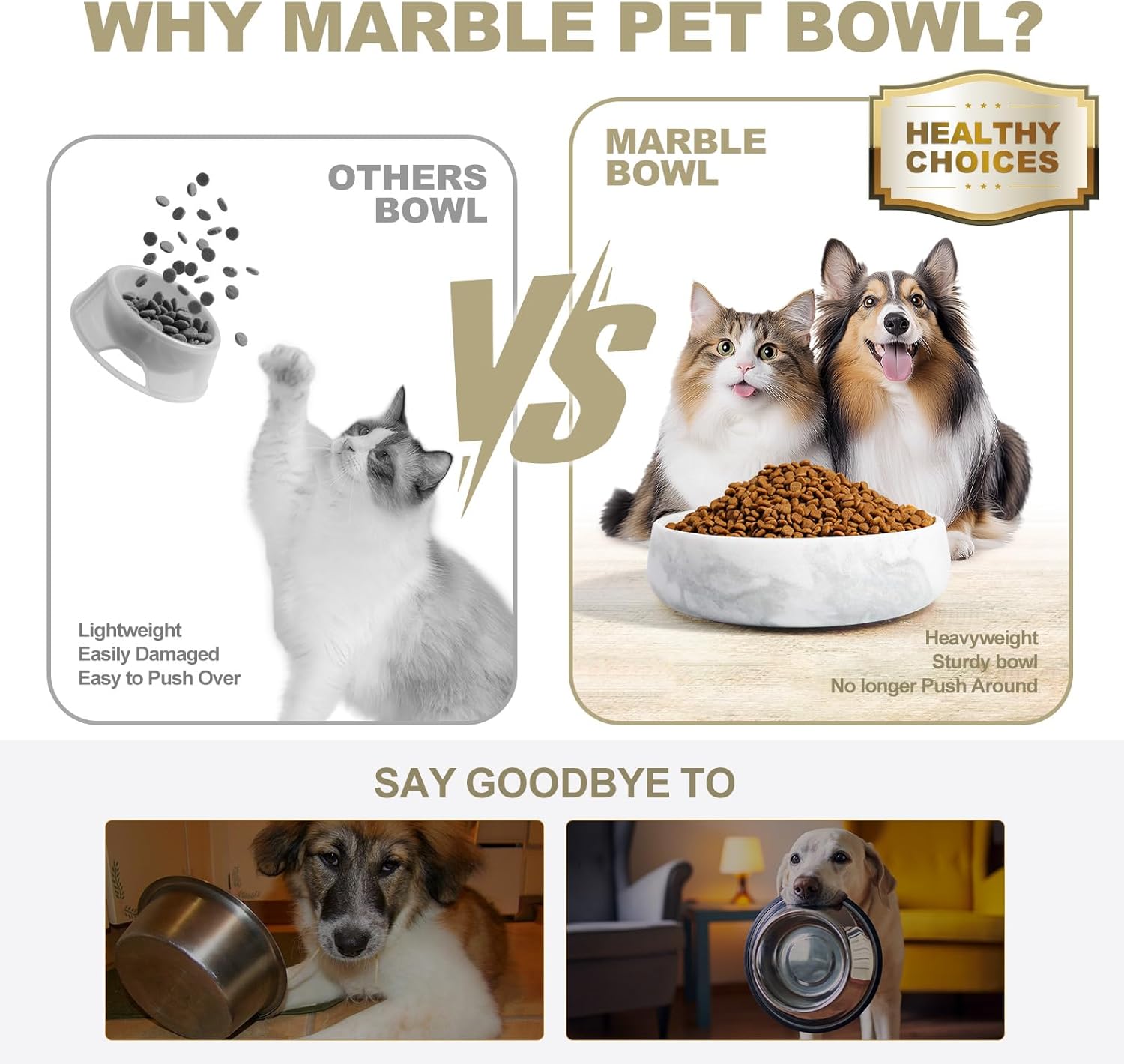 Elevate Mealtime: Review of the Stylish White Marble Dog Bowl for Large Breeds