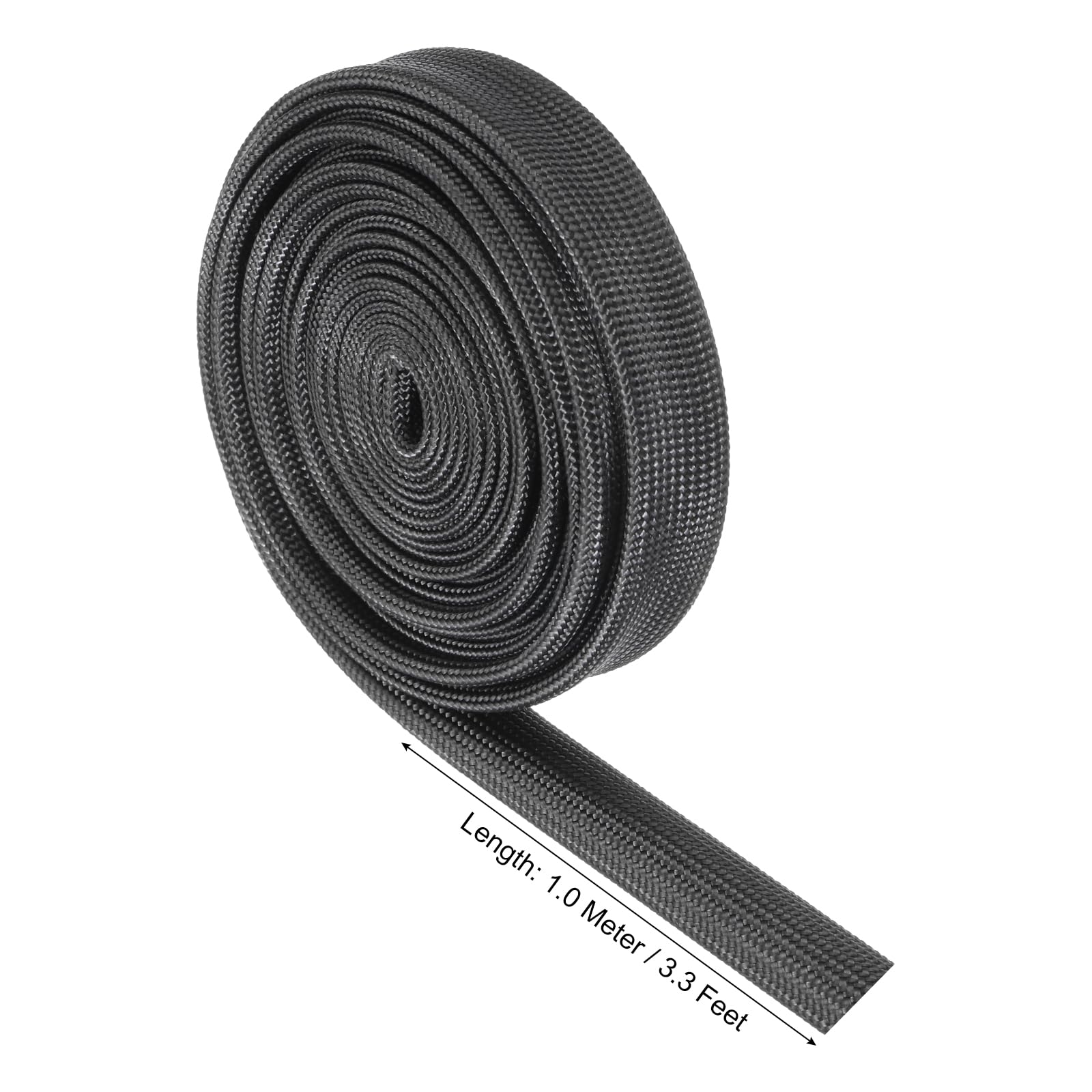 uxcell Insulation Cable Protector, 3.3Ft-7mm High Temp Fiberglass Sleeve Black