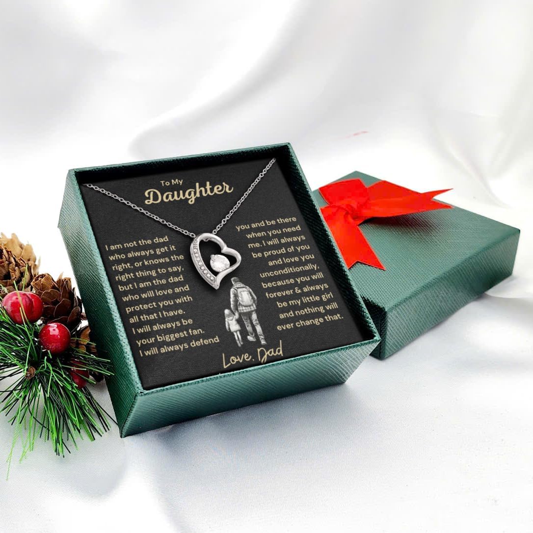 To My Daughter Necklace, Personalized Daughter Necklaces from Mom and Dad, Gifts from Mother or Father, Beautiful Necklace for Women, Christmas Graduation Birthday Gift Idea image 2