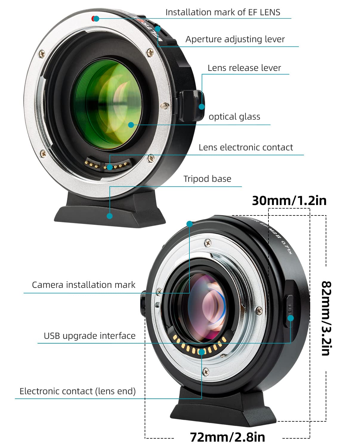 Amazon.com : EF to Micro 4/3 0.71x Speed Booster, VILTROX EF-M2II