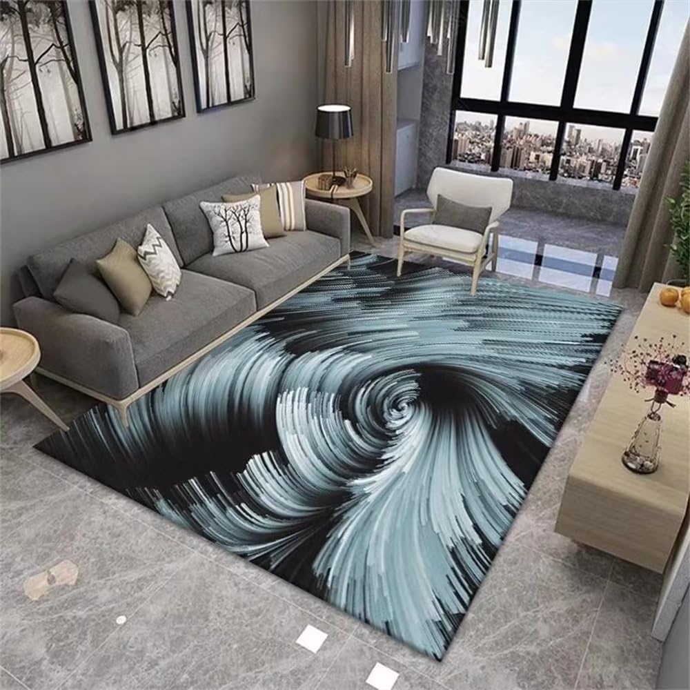 Tapis de chambre bleu 50x80cm rectangulaire pour salon et enfants