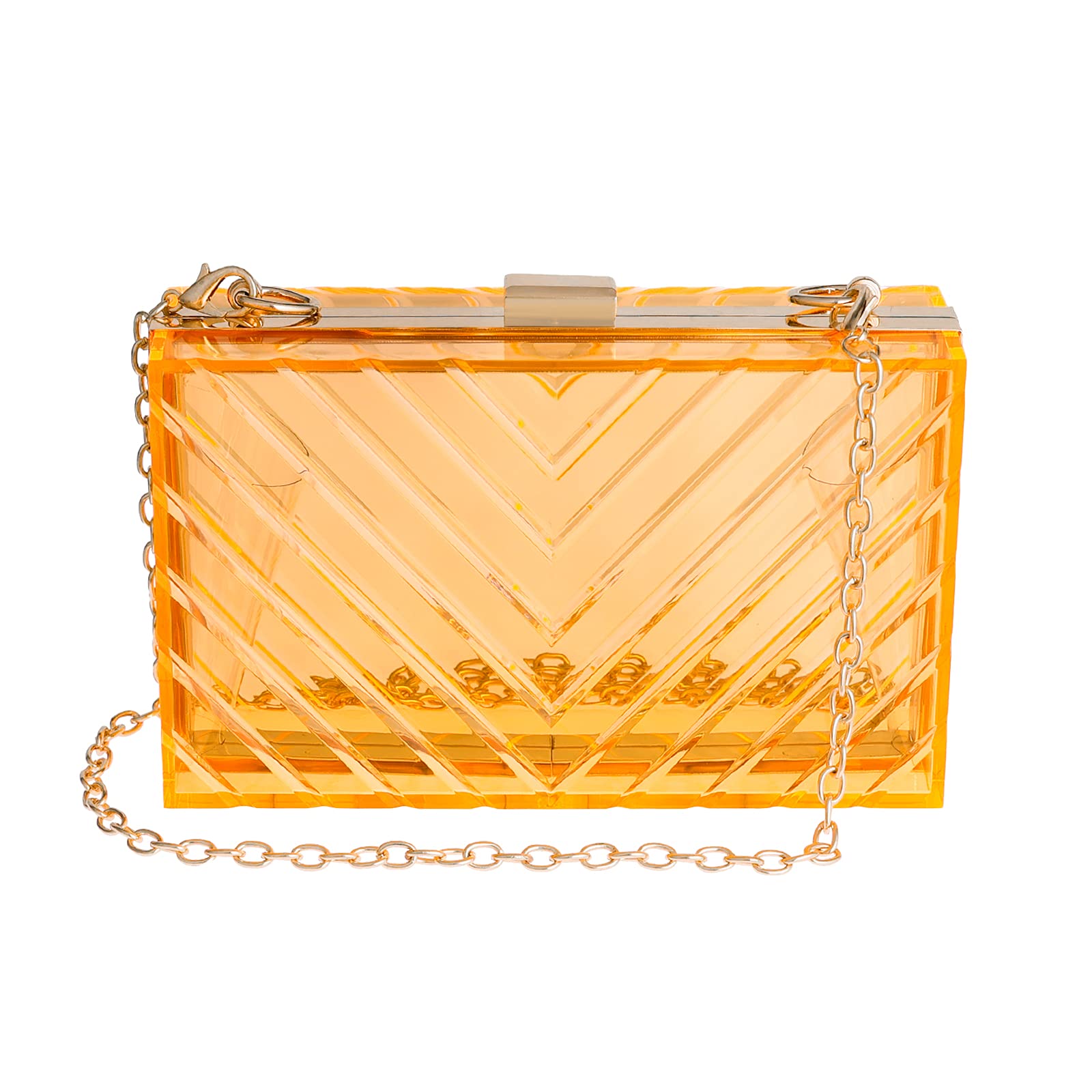 WJCD Women Clear Acrylic Clutch Purse Stadium Approved Handbag