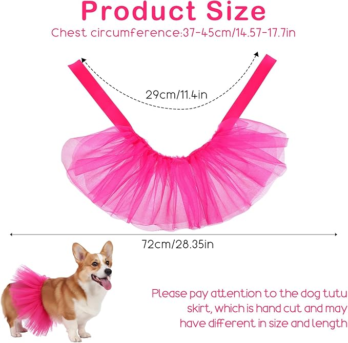 Vestido Tutú para Perros Rosa, Disfraz para Mascotas Pequeñas y Medianas miniatura 4