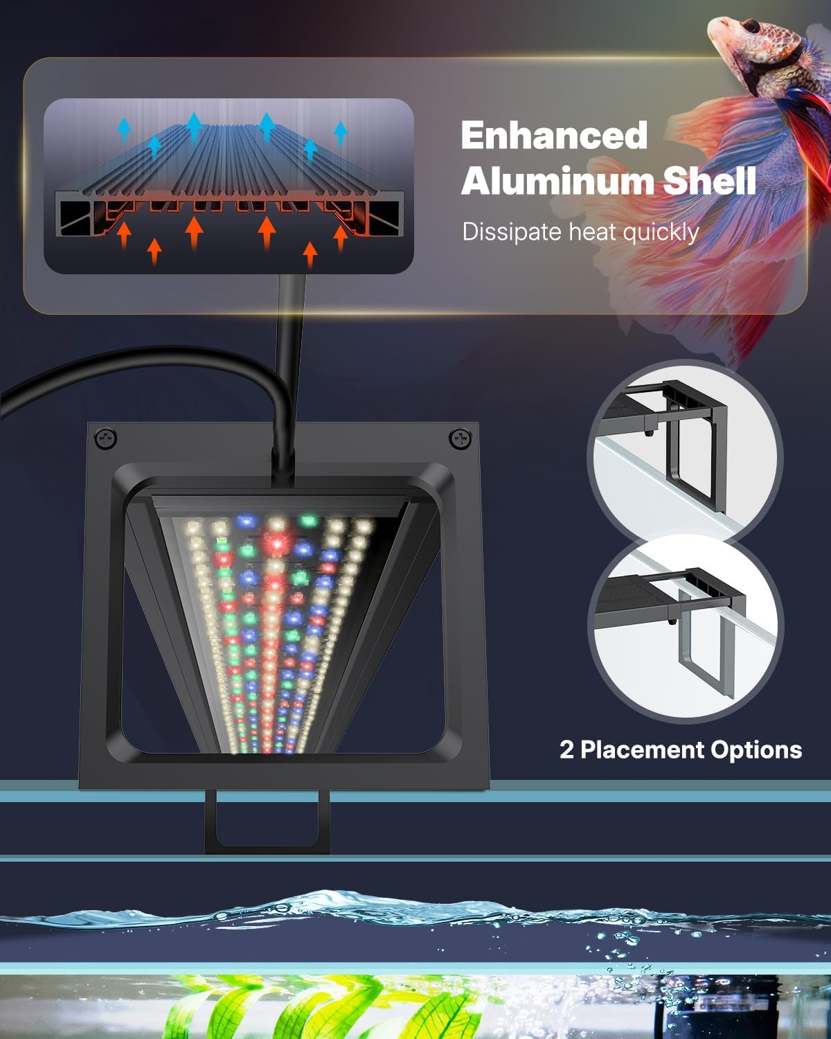 Pawfly Aquarium Light for Plants, 42 W Bluetooth Fish Tank Light, Full Spectrum Aquarium Lights for 48"-54" Fish Tanks, Extendable 24/7 LED Lights with Timer Modes & Adjustable Brightness - image 6