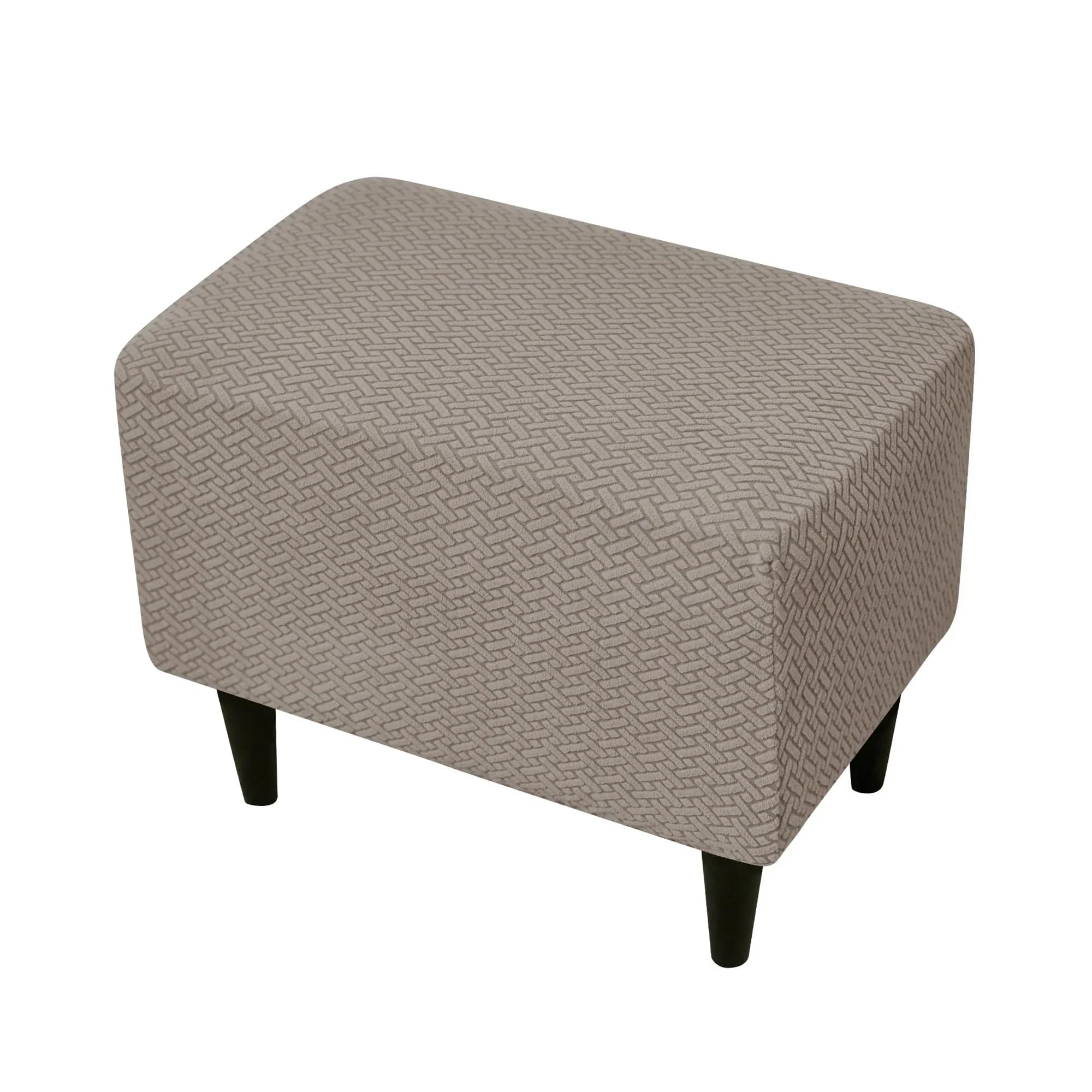 GCYEIDMA Wing Chair Slipcover Jacquard Wingback Chair Covers Solid Color Wing Armchair Slipcover with Seat Cushion Case Stretch Sofa Cover for Living Room(B2 Stool Cover)