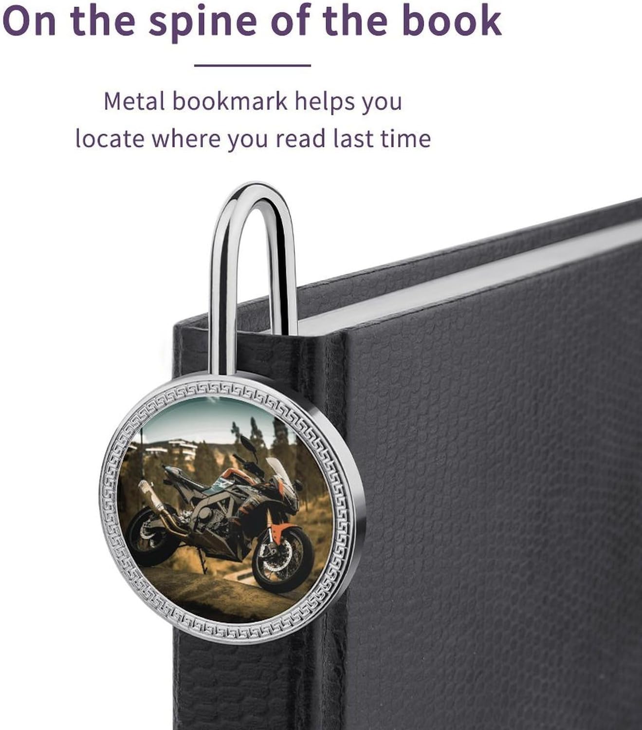 Decorative Metal Motorcycle Book Mark for Reading Lovers image 4