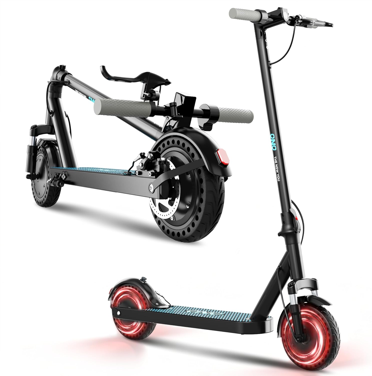 QnQ Electric Scooter, Powerful 500W*2 Dual Peak Motor, Max12/28/35Miles Long Range, Top Speed 15.5/19/22MPH, 8.5" Tires,Long-Lasting Battery Life, Dual elastomer Suspension UL 2272 & 2271 Certified