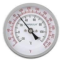 Vista 11 de Medidor de Temperatura del Agua, Esfera de 3" Completamente de Acero Inoxidable Medidor de Temperatura del Agua, Termómetro de Agua con Vástago