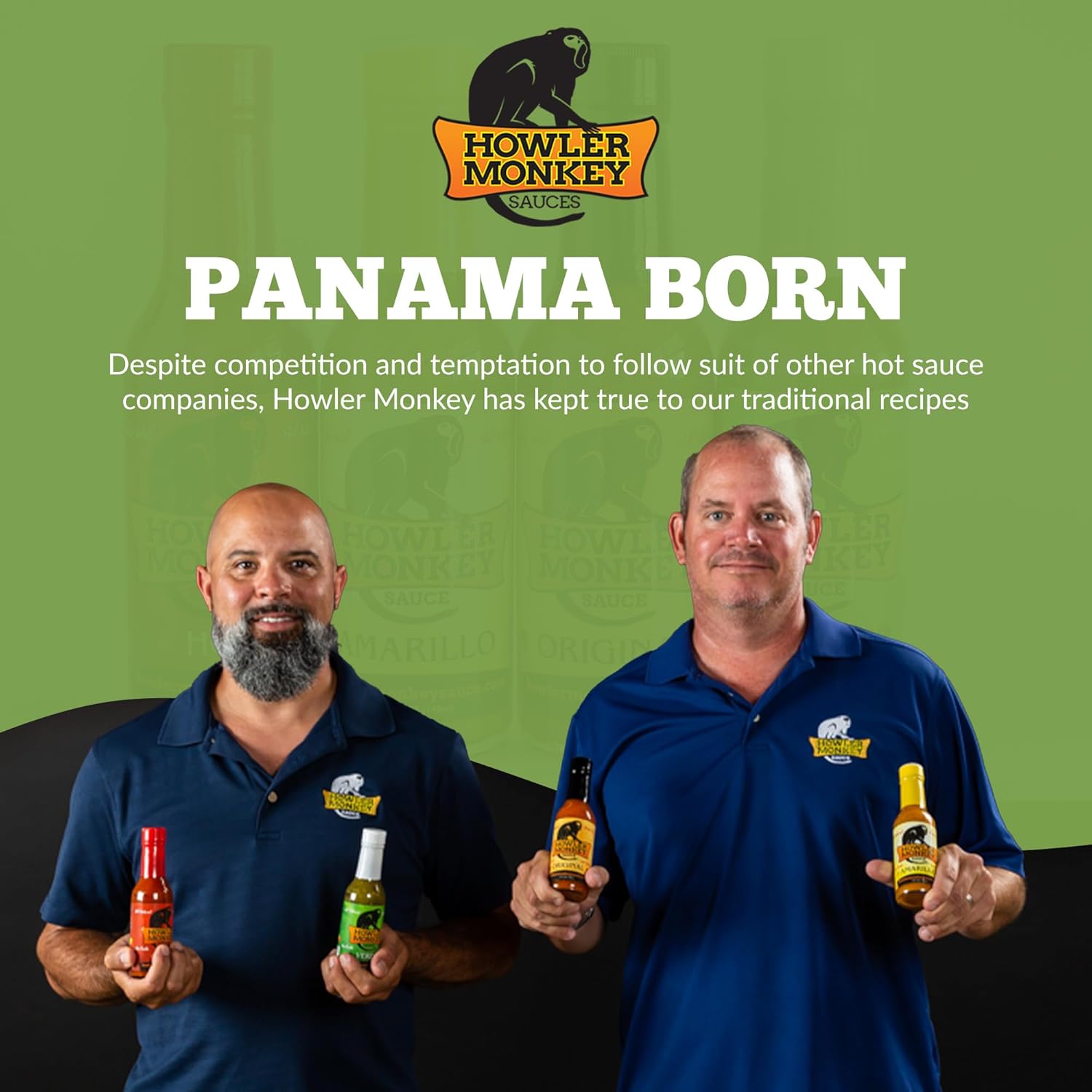 Howler Monkey Sauce Verde - Aji Chombo-Inspired Hot Sauce - Gluten-Free, No Carbs, Low Sodium - Panamanian-Style - 5 oz (4-Pack)