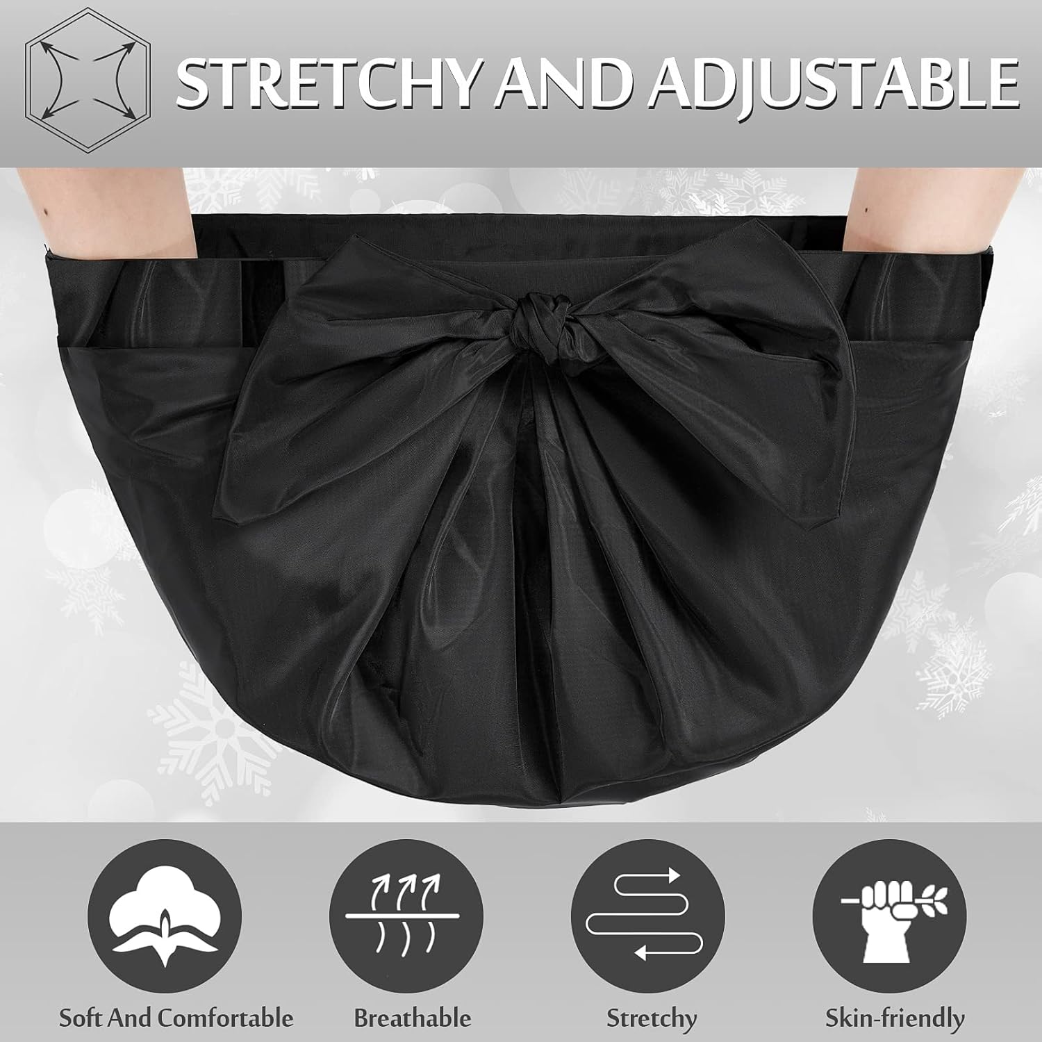 4 Pcs Shower Caps for Women, Waterproof Reusable Shower Hair Caps Bowknot Satin Bath Hair Caps Elastic Hem Turban Shower Bath Caps for Long Short Curly Hair Women Girls (Dot) - Image 3